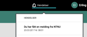 Skjermbilde som viser nye hendelser i brukerflaten. 